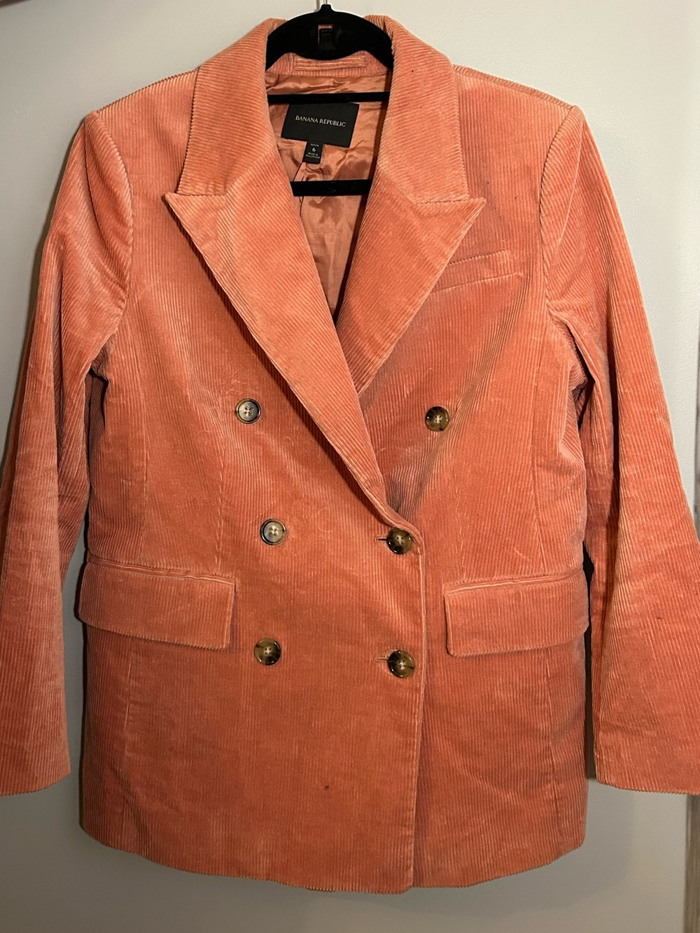 BANANA REPUBLIC Women's Double-Breasted Corduroy Blazer - Coral